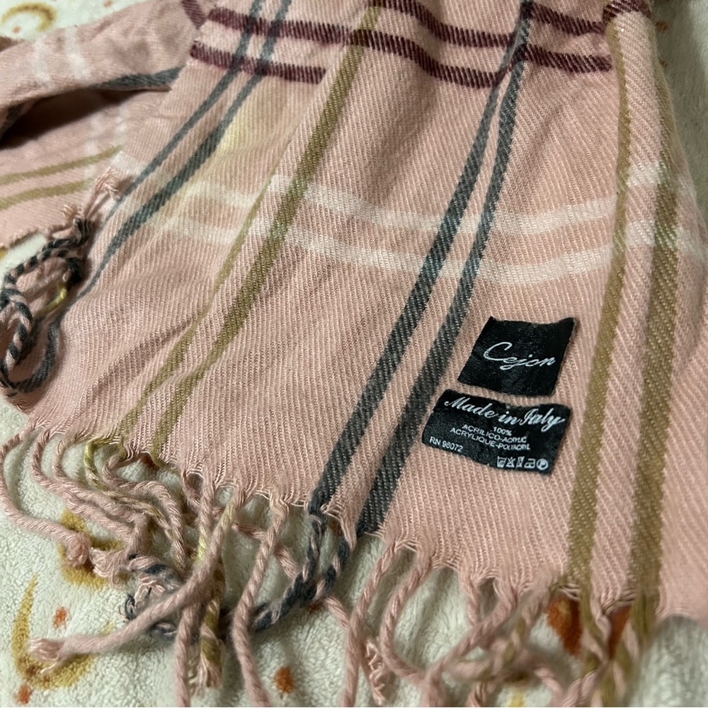 Cejon Pink Plaid Scarf